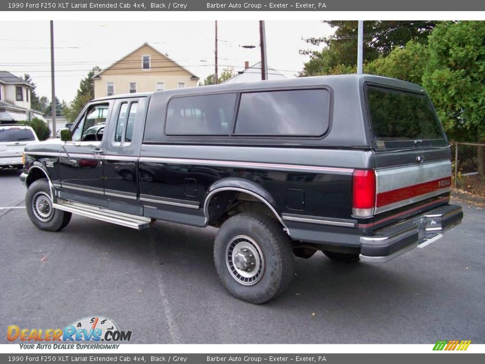 1990 Ford F250 XLT Lariat Extended Cab 4x4 Black / Grey Photo #7