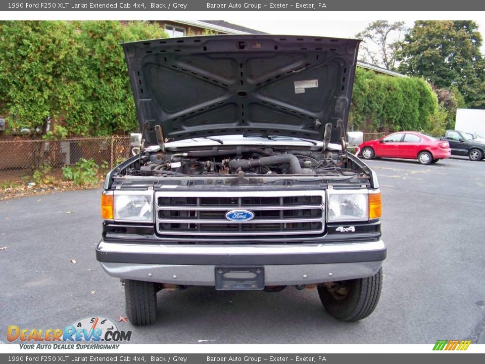 1990 Ford F250 XLT Lariat Extended Cab 4x4 Black / Grey Photo #22