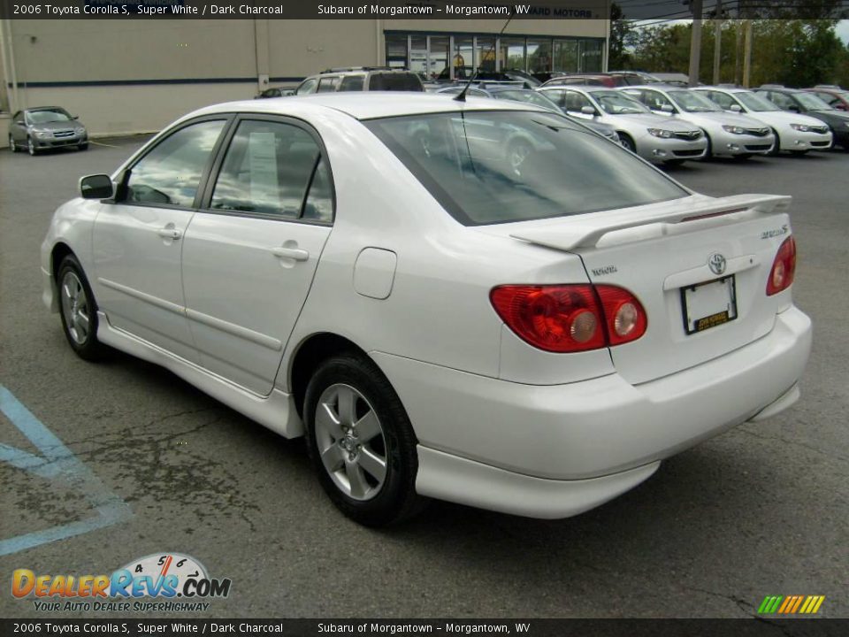 2006 Toyota Corolla S Super White / Dark Charcoal Photo #5