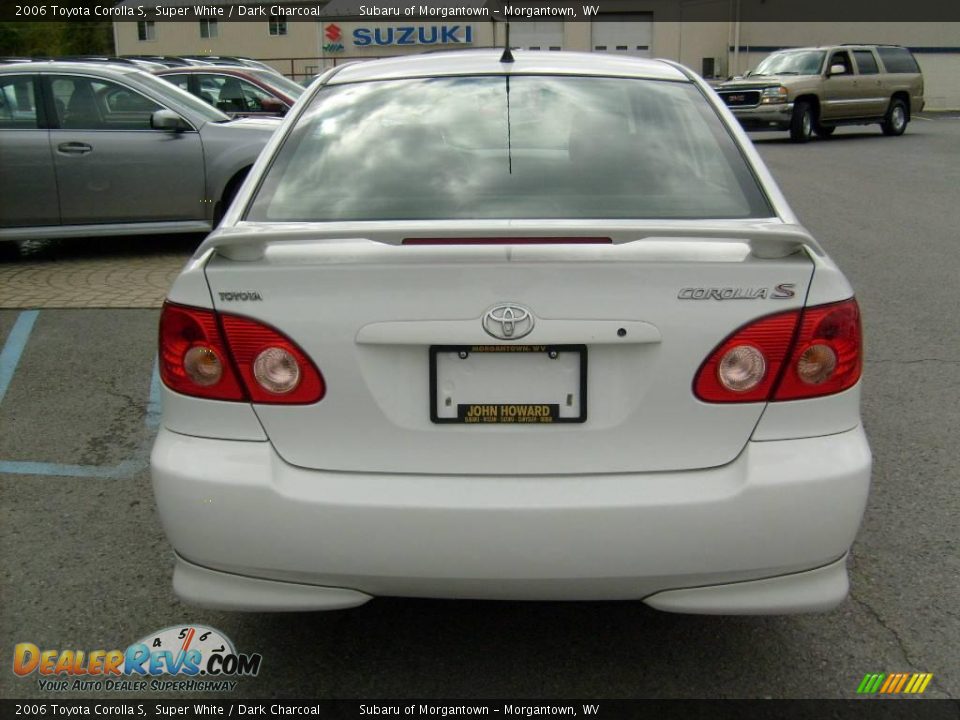 2006 Toyota Corolla S Super White / Dark Charcoal Photo #6