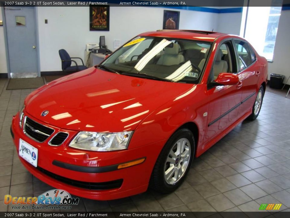 2007 Saab 9-3 2.0T Sport Sedan Laser Red / Parchment Photo #1