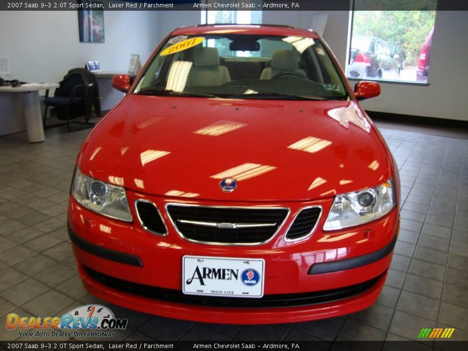 2007 Saab 9-3 2.0T Sport Sedan Laser Red / Parchment Photo #3