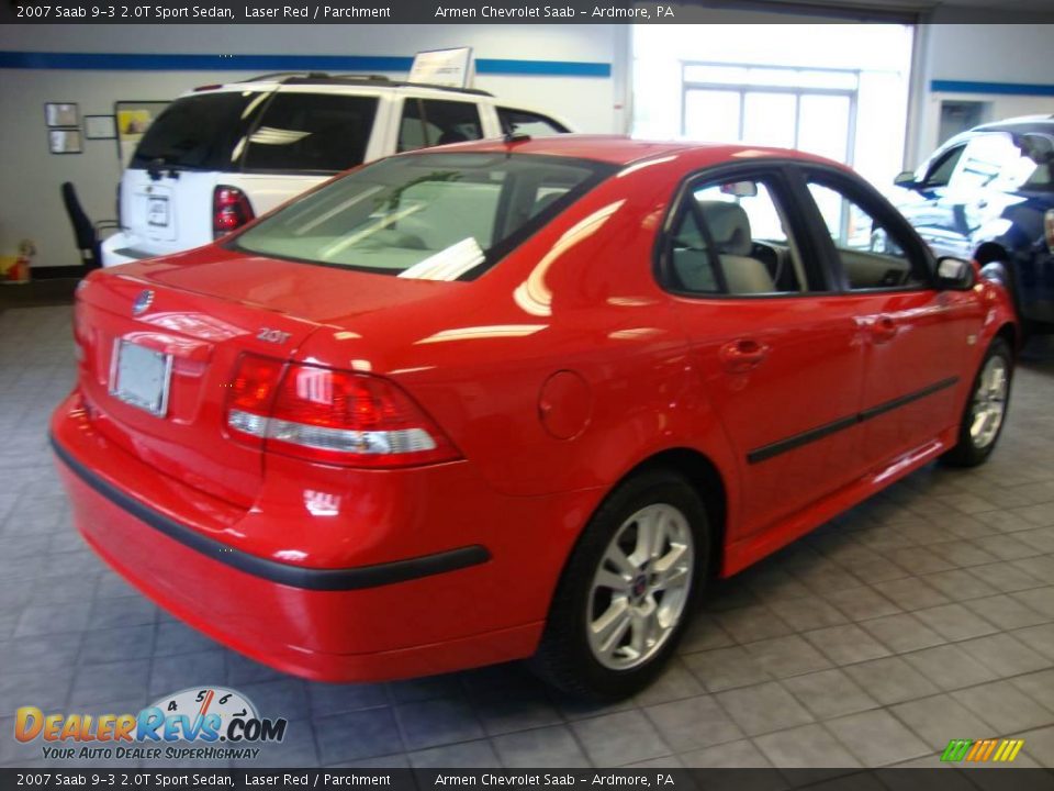 2007 Saab 9-3 2.0T Sport Sedan Laser Red / Parchment Photo #6