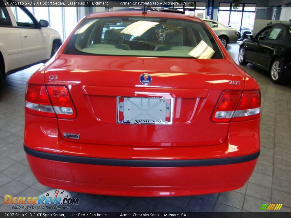 2007 Saab 9-3 2.0T Sport Sedan Laser Red / Parchment Photo #7