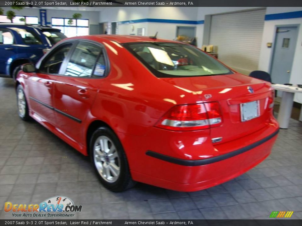 2007 Saab 9-3 2.0T Sport Sedan Laser Red / Parchment Photo #8