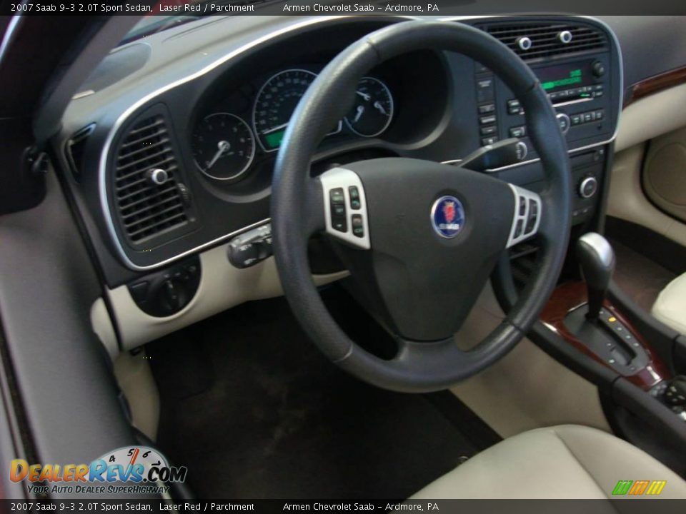 2007 Saab 9-3 2.0T Sport Sedan Laser Red / Parchment Photo #9