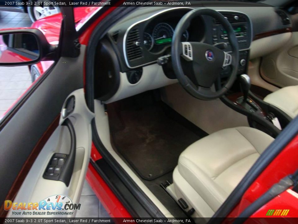 2007 Saab 9-3 2.0T Sport Sedan Laser Red / Parchment Photo #10