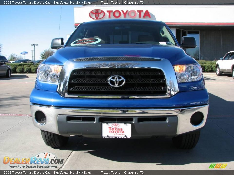 2008 Toyota Tundra Double Cab Blue Streak Metallic / Beige Photo #2