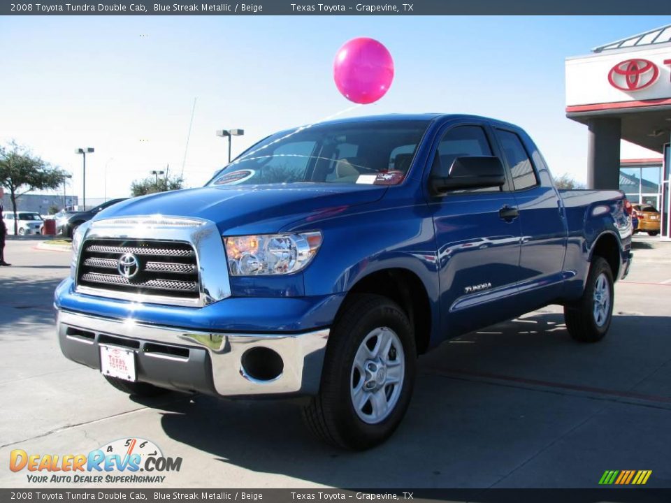 2008 Toyota Tundra Double Cab Blue Streak Metallic / Beige Photo #3