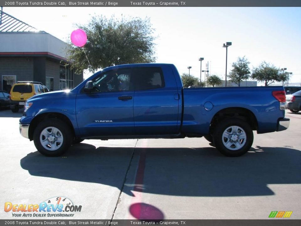 2008 Toyota Tundra Double Cab Blue Streak Metallic / Beige Photo #4