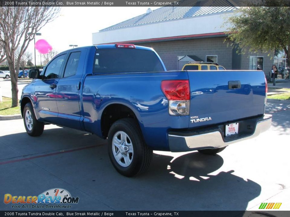 2008 Toyota Tundra Double Cab Blue Streak Metallic / Beige Photo #5