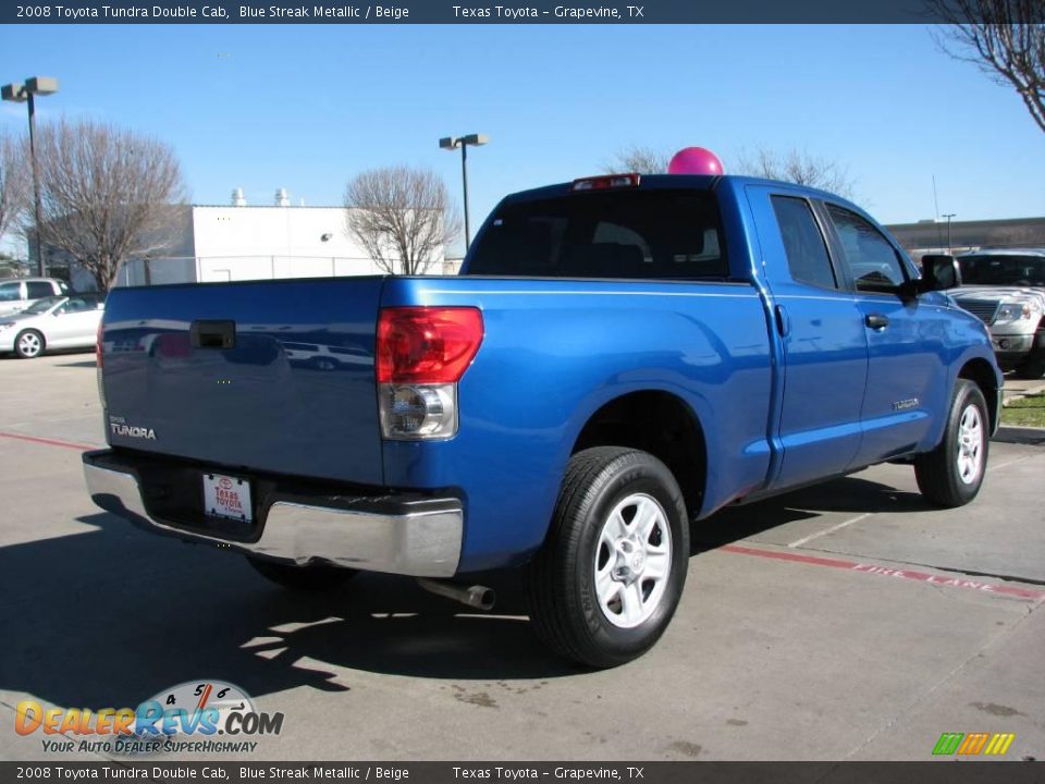 2008 Toyota Tundra Double Cab Blue Streak Metallic / Beige Photo #6