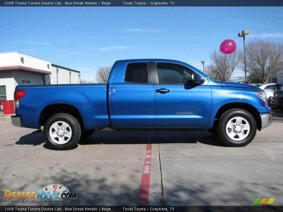 2008 Toyota Tundra Double Cab Blue Streak Metallic / Beige Photo #7