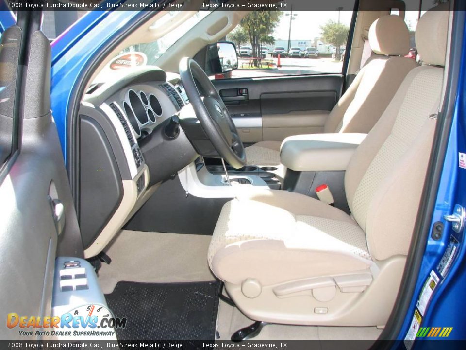 2008 Toyota Tundra Double Cab Blue Streak Metallic / Beige Photo #8