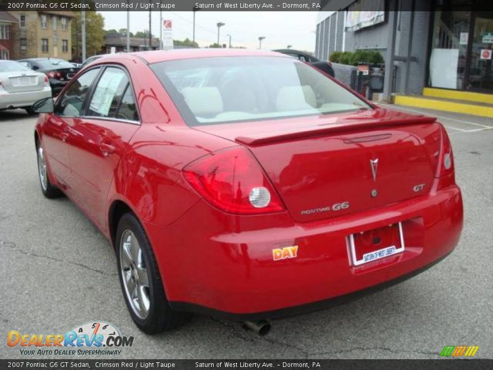 2007 Pontiac G6 GT Sedan Crimson Red / Light Taupe Photo #2