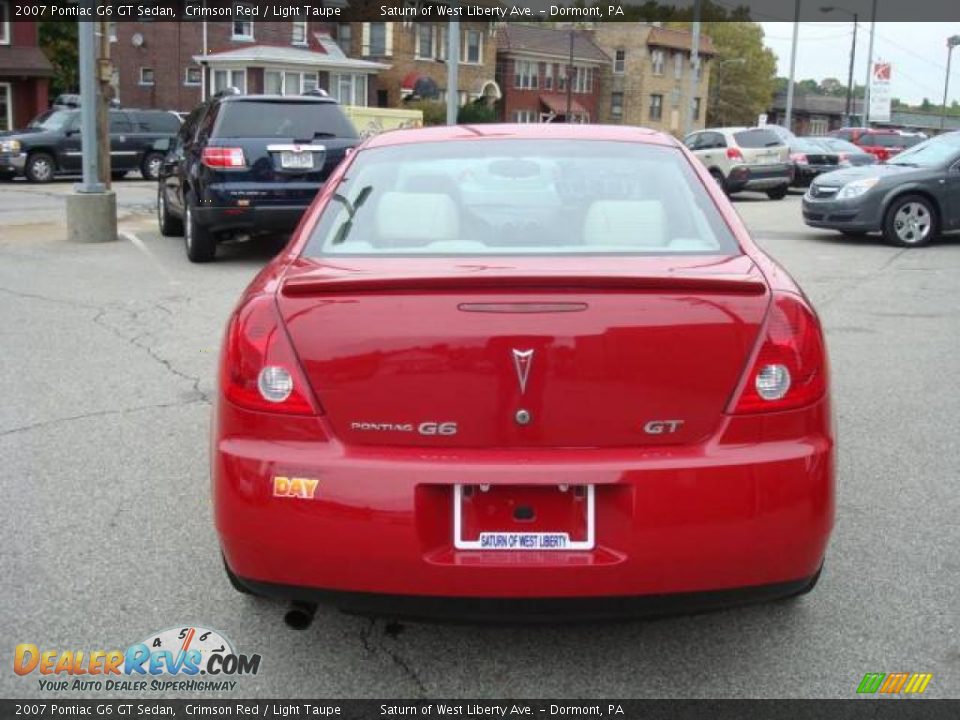 2007 Pontiac G6 GT Sedan Crimson Red / Light Taupe Photo #3