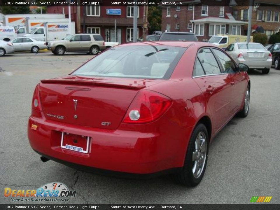 2007 Pontiac G6 GT Sedan Crimson Red / Light Taupe Photo #4