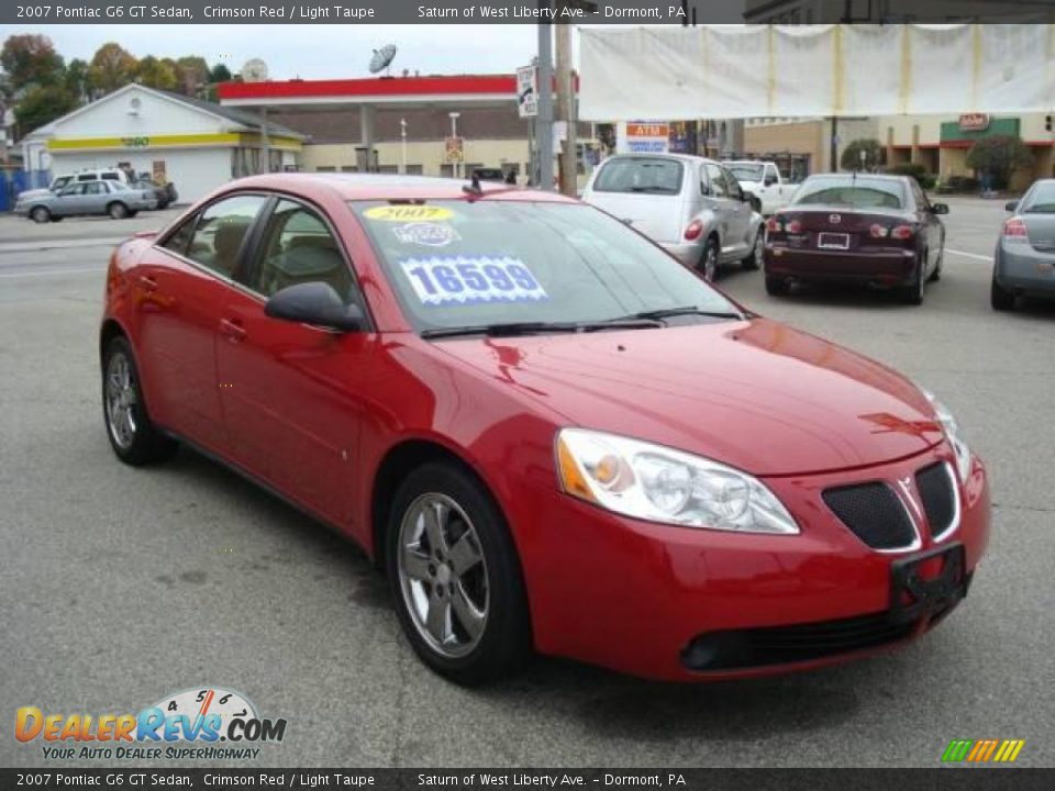 2007 Pontiac G6 GT Sedan Crimson Red / Light Taupe Photo #5