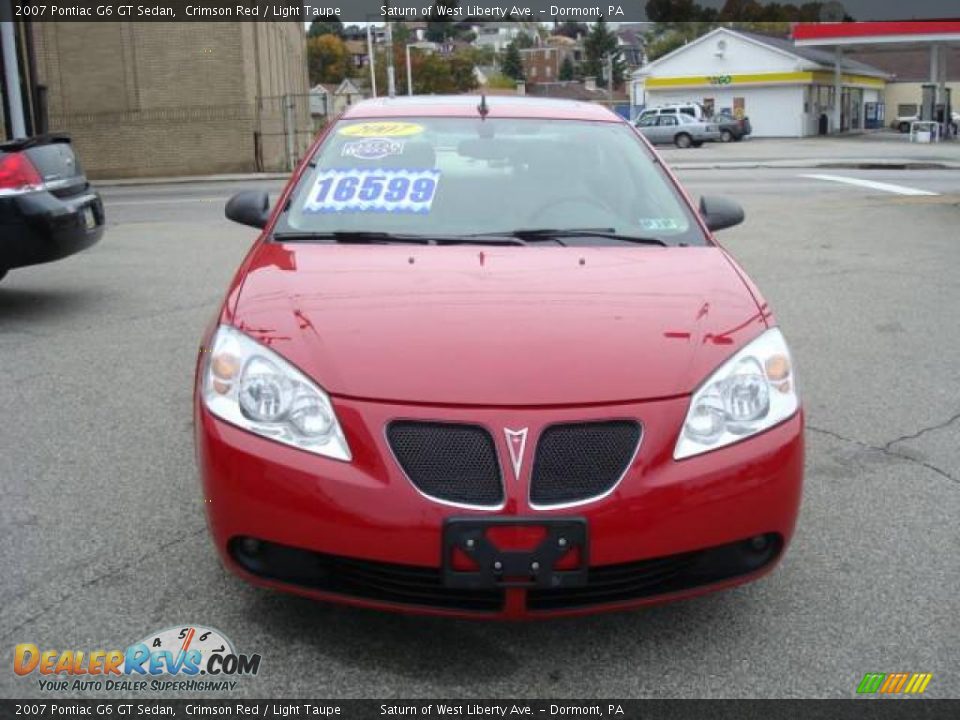 2007 Pontiac G6 GT Sedan Crimson Red / Light Taupe Photo #6