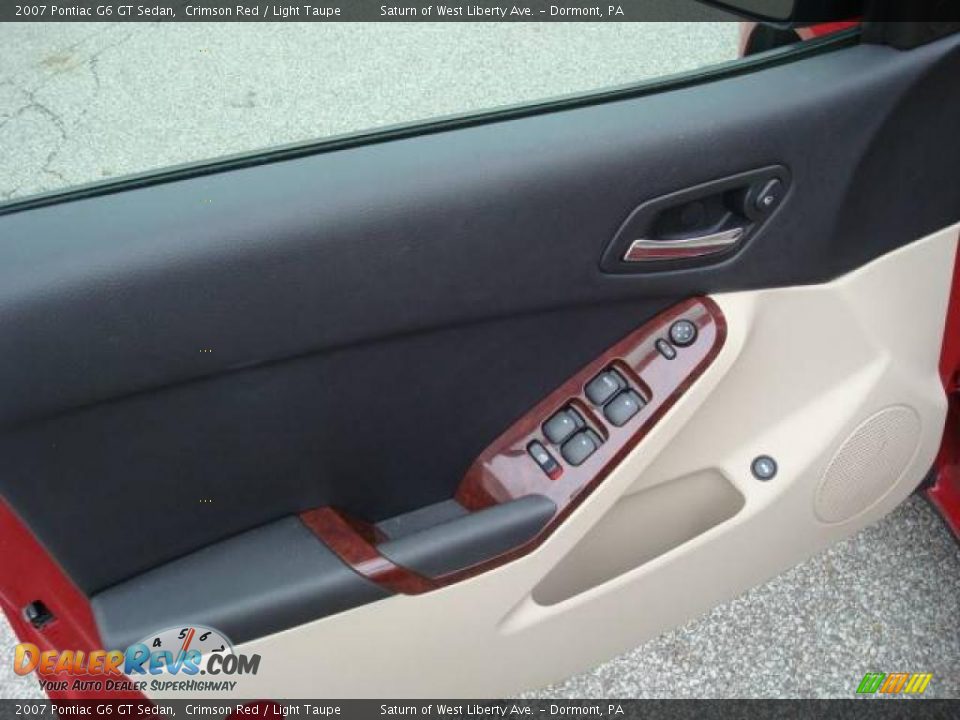 2007 Pontiac G6 GT Sedan Crimson Red / Light Taupe Photo #11
