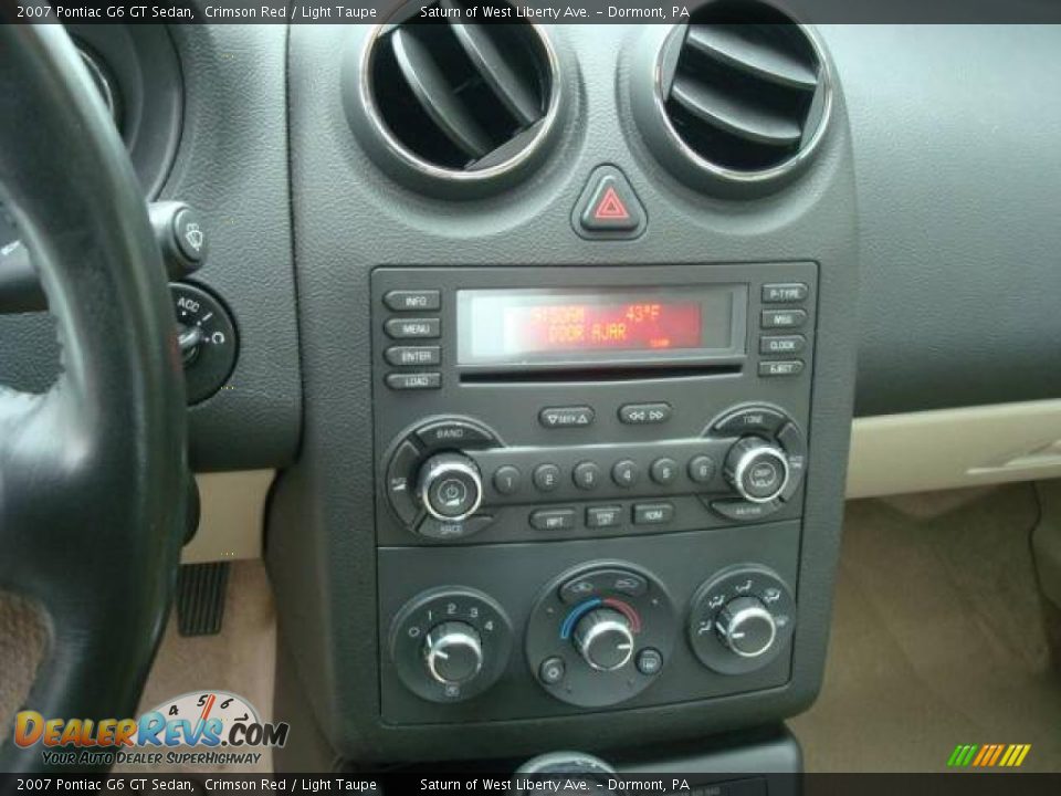 2007 Pontiac G6 GT Sedan Crimson Red / Light Taupe Photo #13