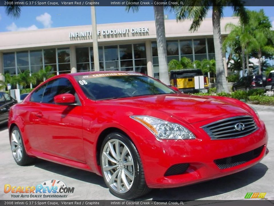 2008 Infiniti G 37 S Sport Coupe Vibrant Red / Graphite Photo #1