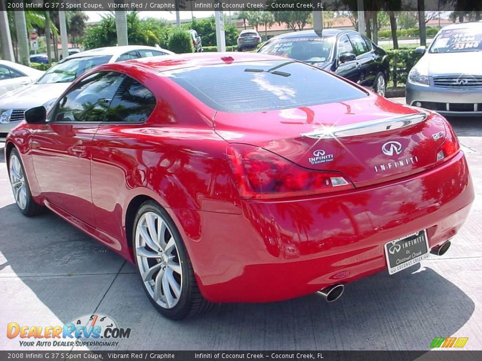 2008 Infiniti G 37 S Sport Coupe Vibrant Red / Graphite Photo #4