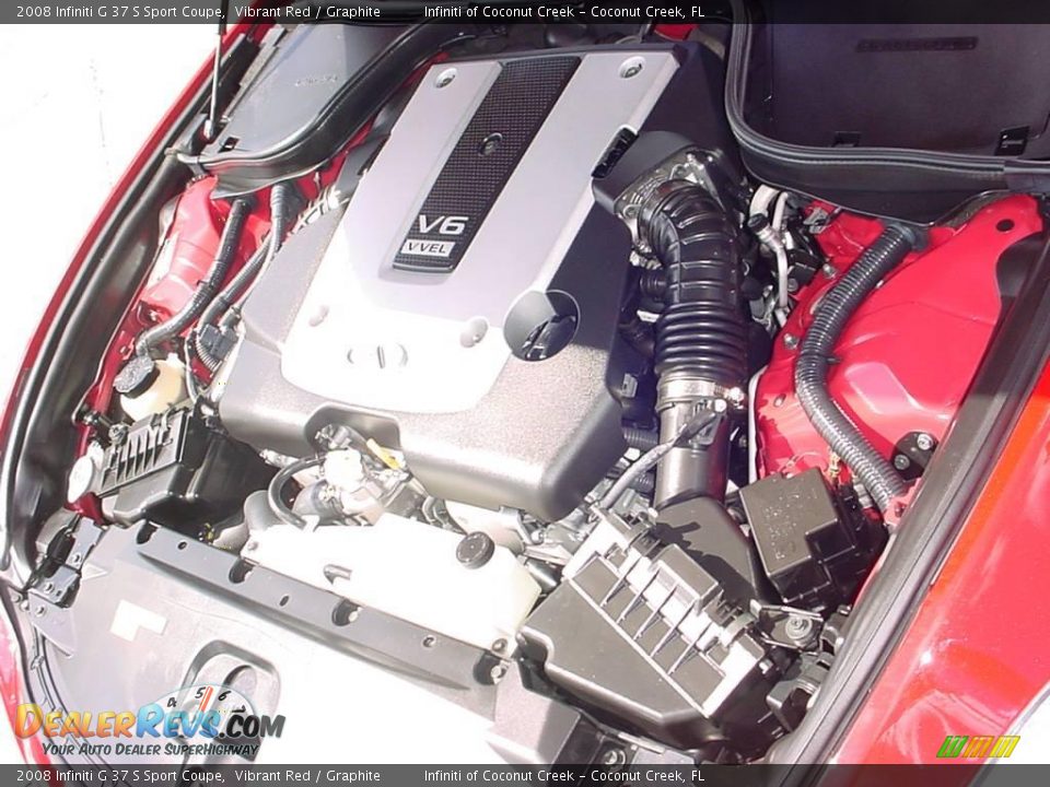 2008 Infiniti G 37 S Sport Coupe Vibrant Red / Graphite Photo #25