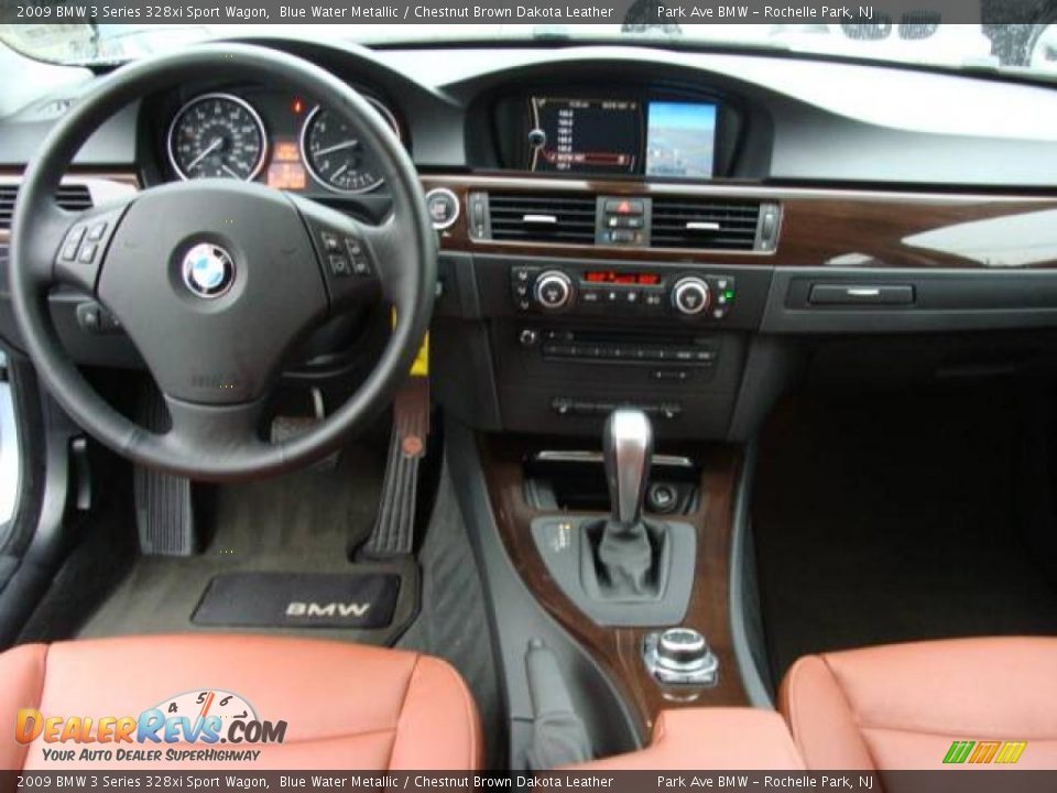 2009 BMW 3 Series 328xi Sport Wagon Blue Water Metallic / Chestnut Brown Dakota Leather Photo #12