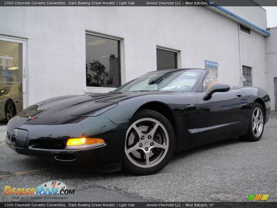 2000 Chevrolet Corvette Convertible Dark Bowling Green Metallic / Light Oak Photo #1