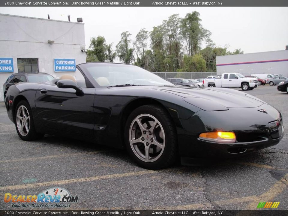 2000 Chevrolet Corvette Convertible Dark Bowling Green Metallic / Light Oak Photo #8