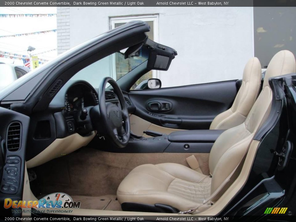 2000 Chevrolet Corvette Convertible Dark Bowling Green Metallic / Light Oak Photo #12