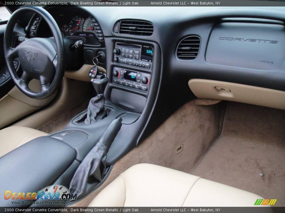 2000 Chevrolet Corvette Convertible Dark Bowling Green Metallic / Light Oak Photo #14