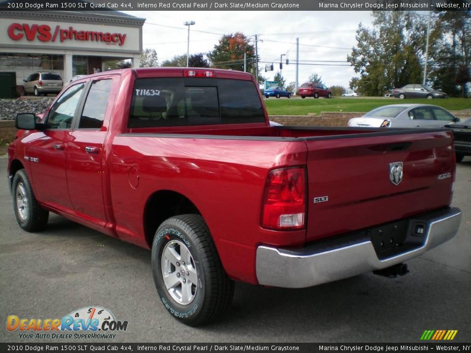 2010 Dodge Ram 1500 SLT Quad Cab 4x4 Inferno Red Crystal Pearl / Dark Slate/Medium Graystone Photo #8