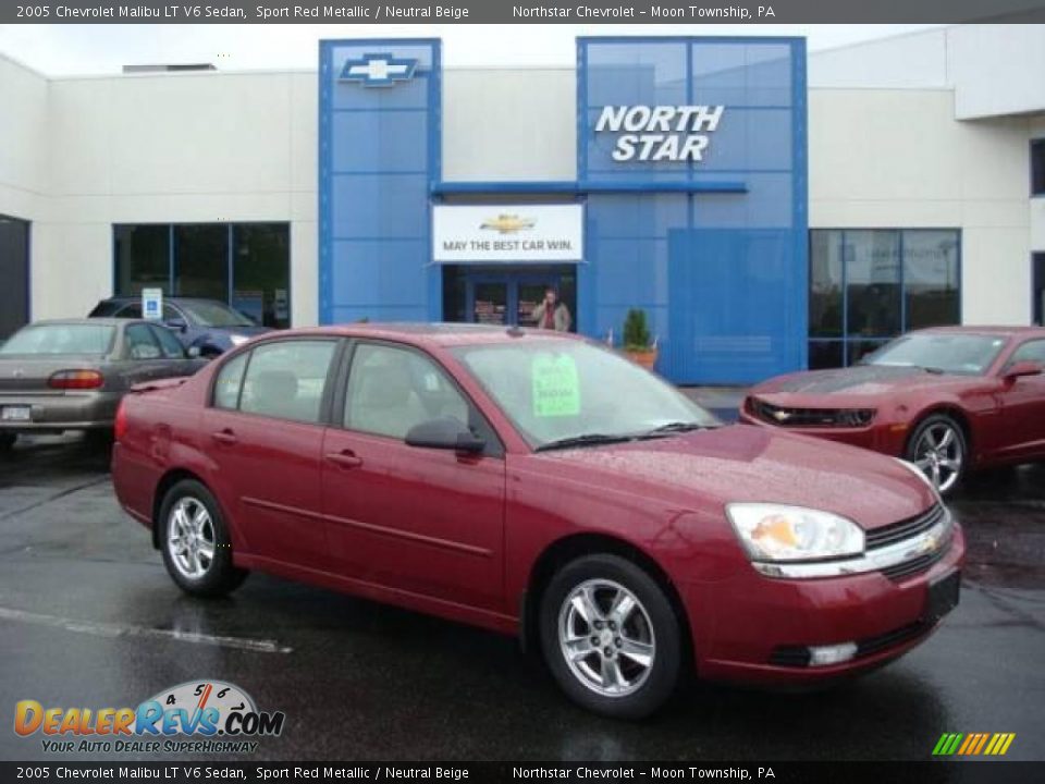 2005 Chevrolet Malibu LT V6 Sedan Sport Red Metallic / Neutral Beige Photo #1