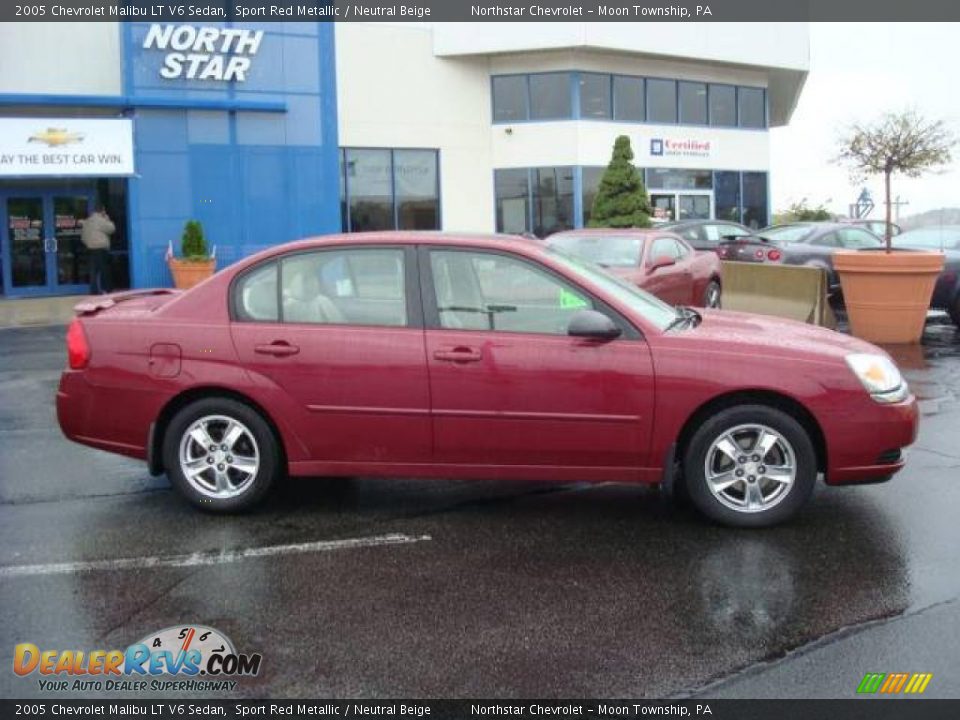 2005 Chevrolet Malibu LT V6 Sedan Sport Red Metallic / Neutral Beige Photo #2