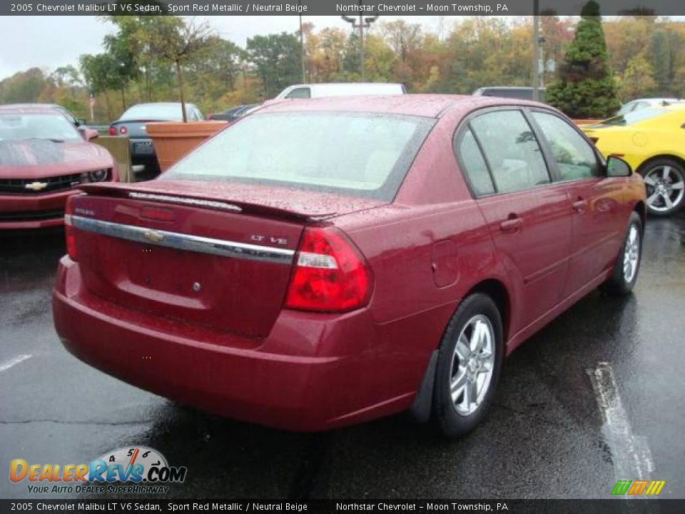2005 Chevrolet Malibu LT V6 Sedan Sport Red Metallic / Neutral Beige Photo #3