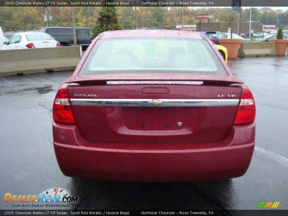 2005 Chevrolet Malibu LT V6 Sedan Sport Red Metallic / Neutral Beige Photo #4