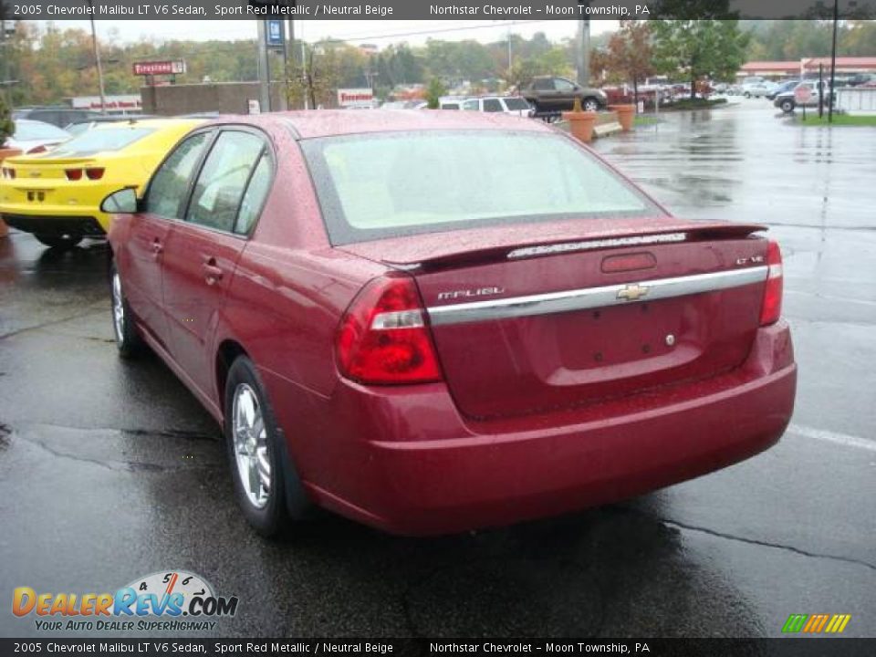 2005 Chevrolet Malibu LT V6 Sedan Sport Red Metallic / Neutral Beige Photo #5