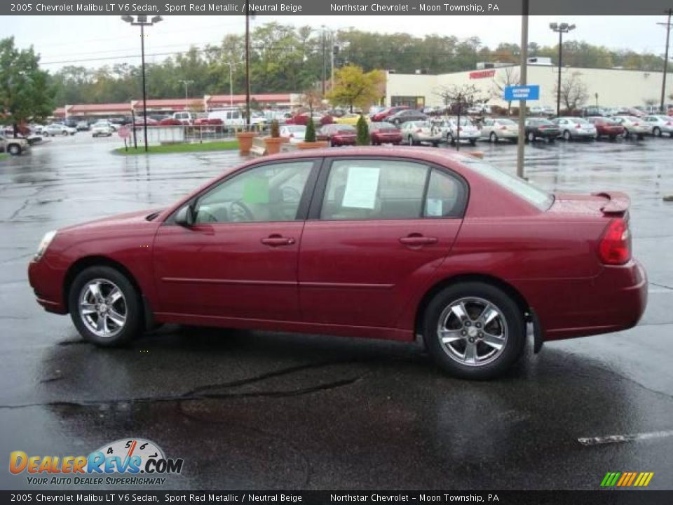 2005 Chevrolet Malibu LT V6 Sedan Sport Red Metallic / Neutral Beige Photo #6