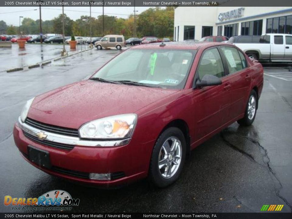 2005 Chevrolet Malibu LT V6 Sedan Sport Red Metallic / Neutral Beige Photo #7