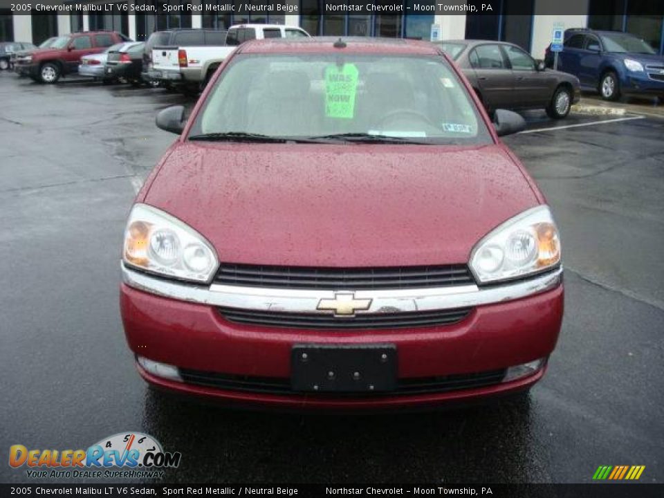 2005 Chevrolet Malibu LT V6 Sedan Sport Red Metallic / Neutral Beige Photo #8