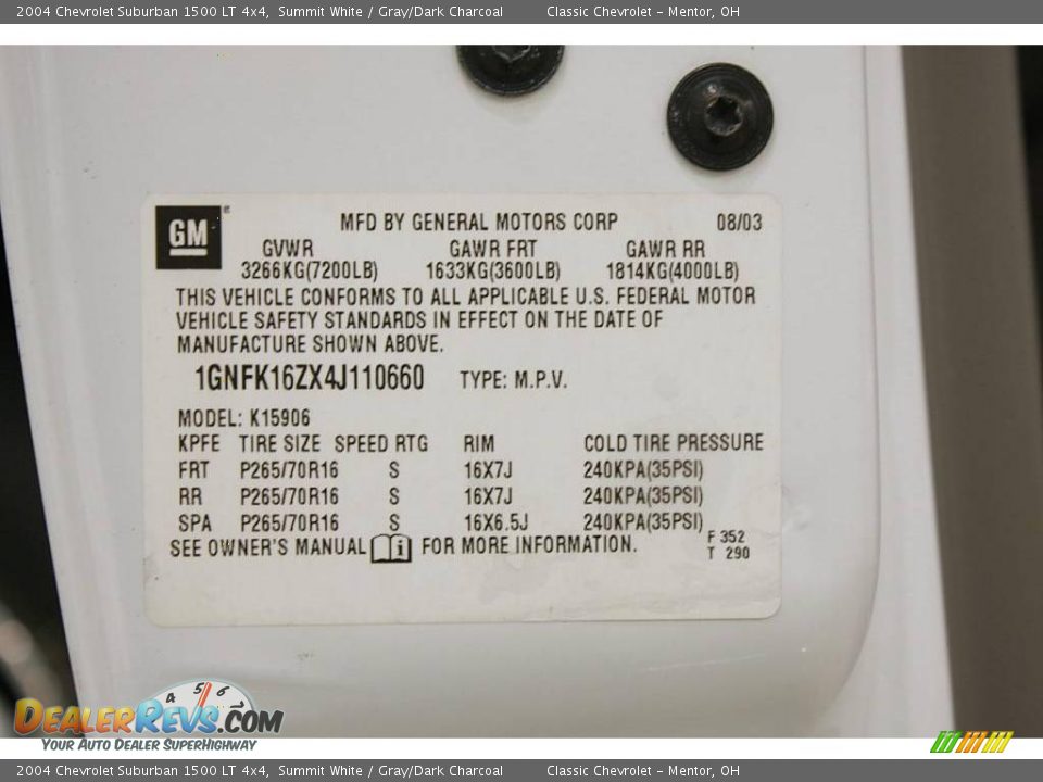 2004 Chevrolet Suburban 1500 LT 4x4 Summit White / Gray/Dark Charcoal Photo #25