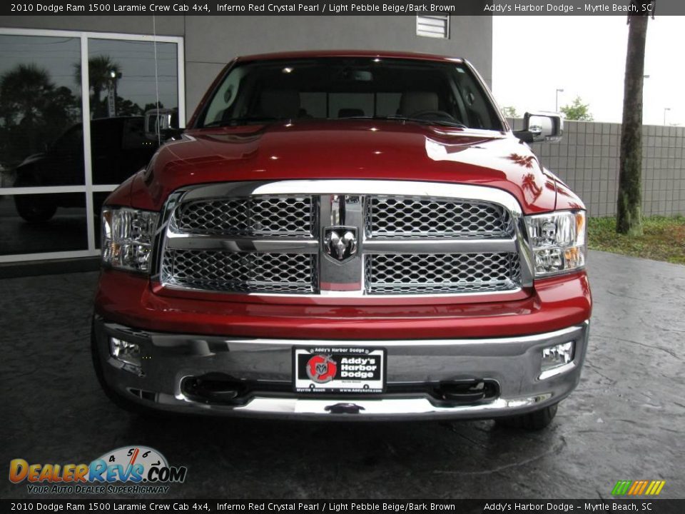 2010 Dodge Ram 1500 Laramie Crew Cab 4x4 Inferno Red Crystal Pearl / Light Pebble Beige/Bark Brown Photo #3