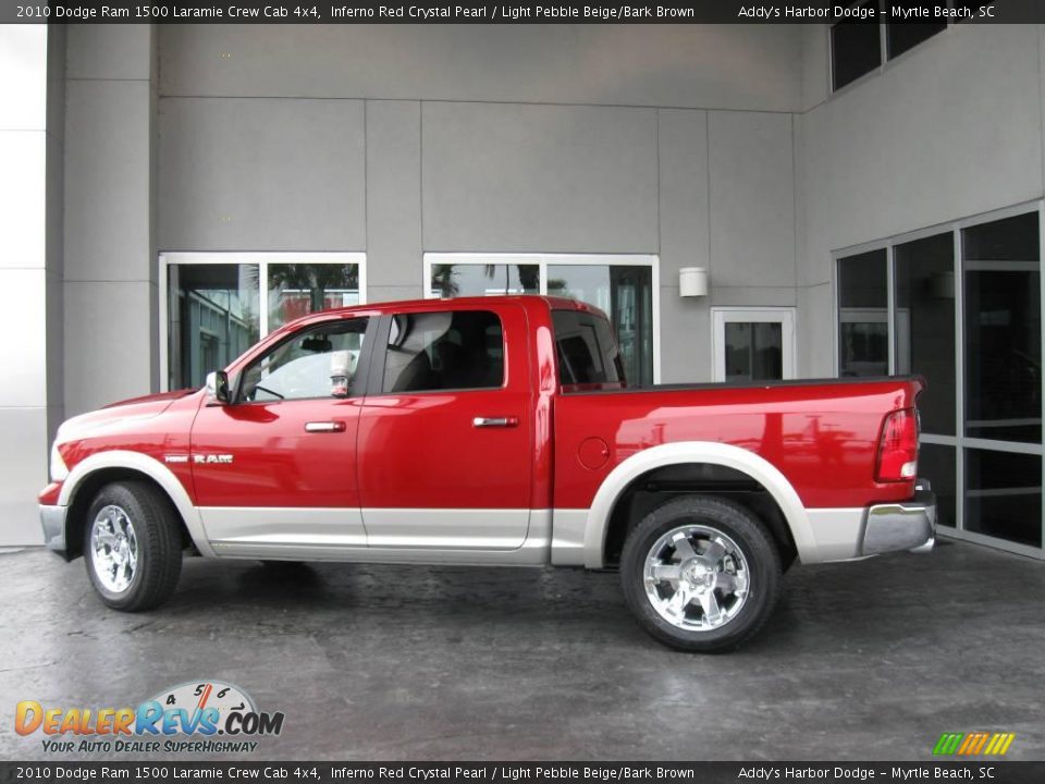 2010 Dodge Ram 1500 Laramie Crew Cab 4x4 Inferno Red Crystal Pearl / Light Pebble Beige/Bark Brown Photo #5