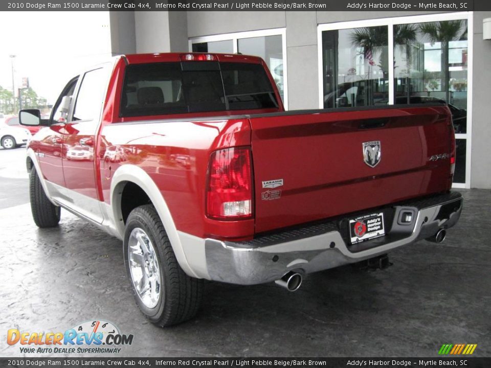 2010 Dodge Ram 1500 Laramie Crew Cab 4x4 Inferno Red Crystal Pearl / Light Pebble Beige/Bark Brown Photo #6