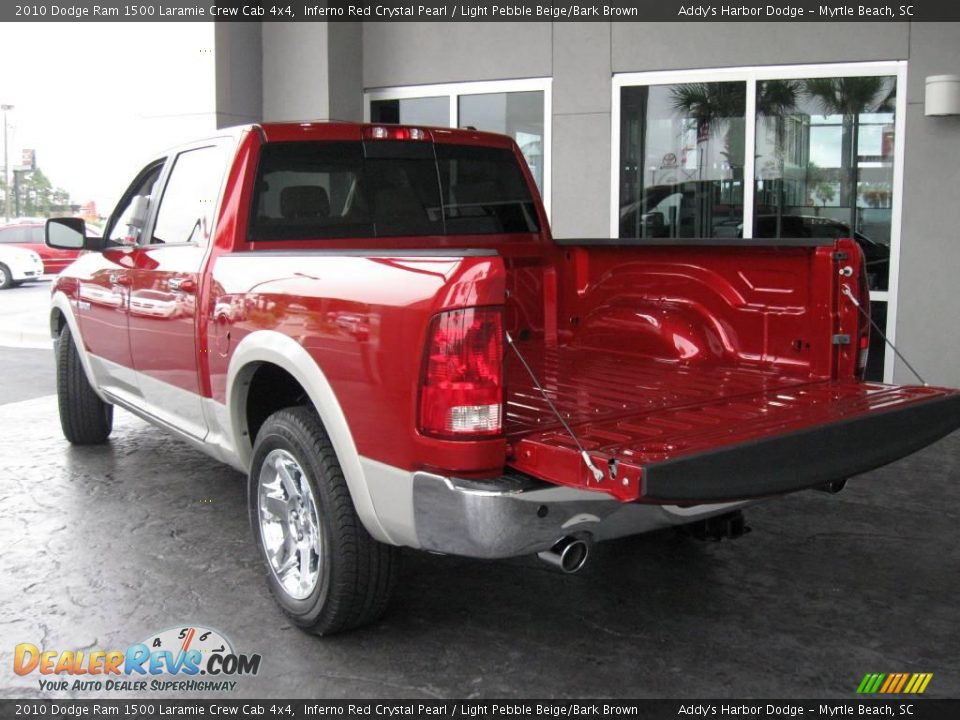 2010 Dodge Ram 1500 Laramie Crew Cab 4x4 Inferno Red Crystal Pearl / Light Pebble Beige/Bark Brown Photo #8