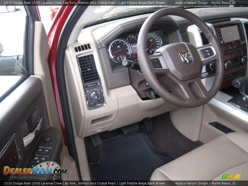 2010 Dodge Ram 1500 Laramie Crew Cab 4x4 Inferno Red Crystal Pearl / Light Pebble Beige/Bark Brown Photo #12