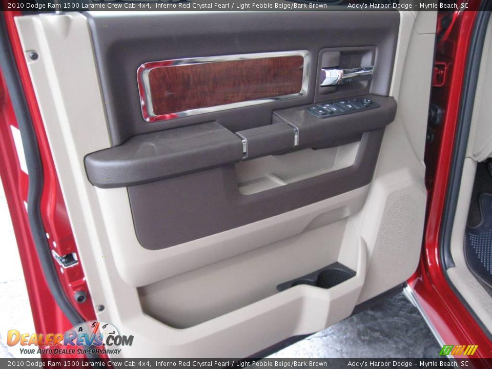 2010 Dodge Ram 1500 Laramie Crew Cab 4x4 Inferno Red Crystal Pearl / Light Pebble Beige/Bark Brown Photo #16