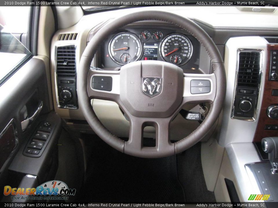 2010 Dodge Ram 1500 Laramie Crew Cab 4x4 Inferno Red Crystal Pearl / Light Pebble Beige/Bark Brown Photo #19